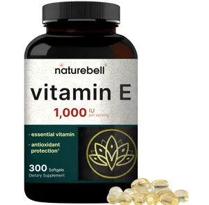 NatureBell Vitamin E Oil Softgels, 1,000 IU Per Serving, 300 Pills | Essential Antioxidant Supplements, Easily Absorbed Form – Supports Skin, Heart, & Immune Health – Non-GMO