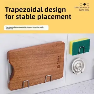 Sink Sponge & Brush Organizer, Stainless Steel No-Drill Storage Rack