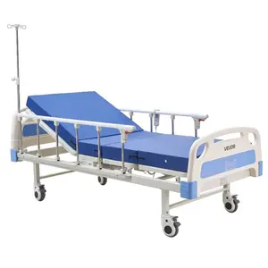 VEVOR Premium 2 Function Full Electric Hospital Bed, ICU Electric Medical Bed with Backrest Legrest Adjustment, 5 Locking Casters, High-Density Foam Mattress for Home Hospital, 550LBS Loading
