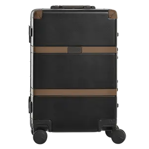 The Retreat - Black/Brown Carry-On Luggage