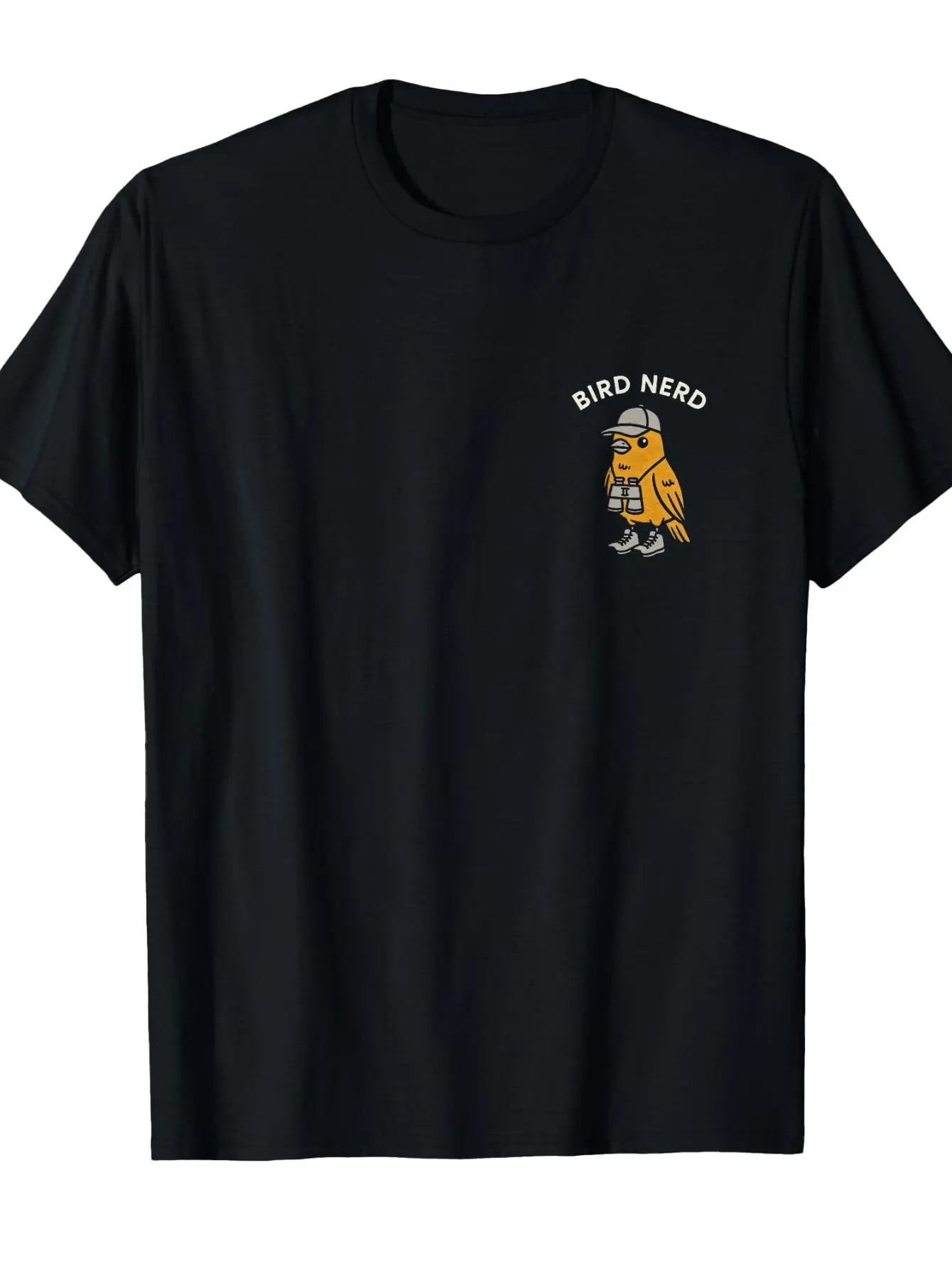 Minimal Bird Watcher Slogan Crew Neck Tee, Black Soft Breathable Outdoor Daily Shirtbird watcher、backyard birding、nature lover