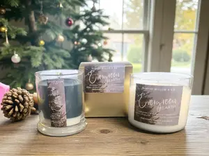 Evergreen Hearth Candle – Rustic Winter Blend of Blue Spruce, Rosemary & Amber Resin