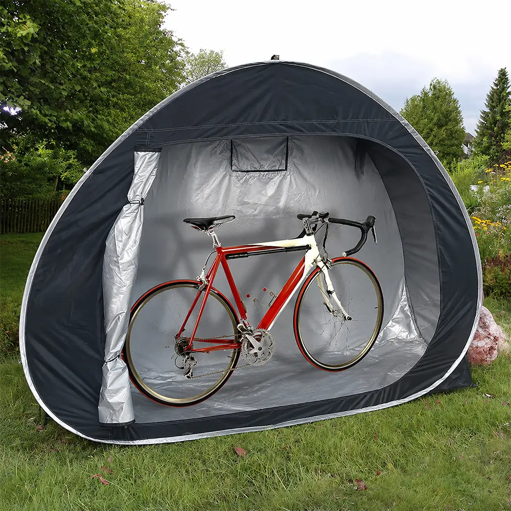 Portable Bike Storage Tent for 1-4 Bikes PU4000 Waterproof Outdoor Bicycle Storage Shed with 210D Oxford Fabric