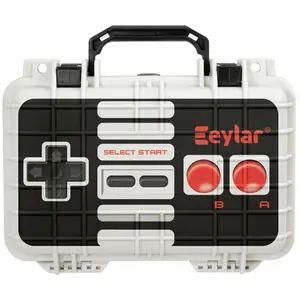 Eylar Retro Controller UV Print Compact 11.6 Inch Handheld Console Travel Hard Case for Switch & Accessories - Lightweight Durable Design with Foam Polar White - IP67 Waterproof Dustproof Shockproof - Protection