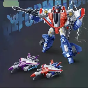 1pc Robot Toy Transforming Airplane Model, Inertia Fighter Jet Hand Figure, Decoration Accessory, Perfect Gift