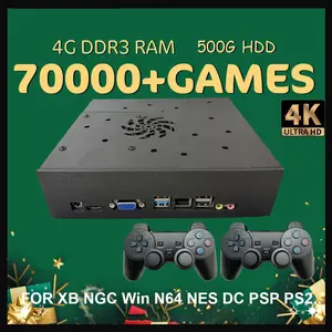 I3-3110M Retro Game Console X8 Play On TV 500G HDD Dual System 70000+Games For PS2 N64 PSP NGC N64 SS Wireless handle