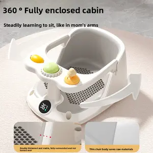 Langkes Premium Baby Bath Seat with Anti Slip Design Newborn Infant Portable Travel Bathtub Chair Reclining Support Cushion for Toddler Learning Sitting Training