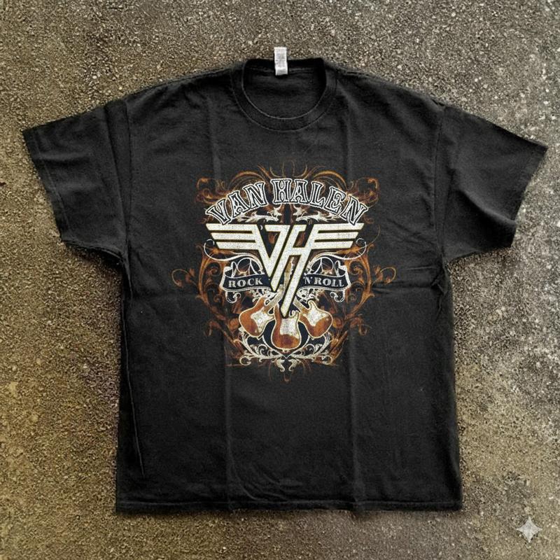 [SALE UP TO 30%] Van Halen 1978 Rock N Roll Logo Black Tshirt Size S-5XL Unisex Shirt Made Using 100% US Cotton, Design & Printed In The USA.