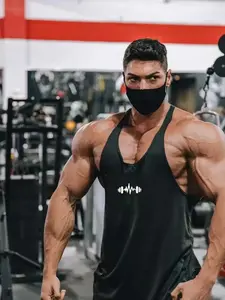 Men's High Performance Quick-Dry Thin Strap Vest, Gym Training Muscle Shirt, Barbell Print, Sporty Loose-Fitting, Graphic Pattern, Sports Vest Top, Athletic Training Apparel