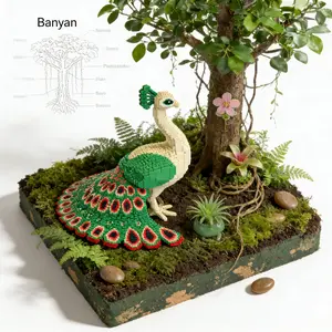 Dreamy Peacock 3D Puzzle Building Blocks Decoration, Home Office Shelf Decor, Party Living Room TV Stand Display, Ideal Gift