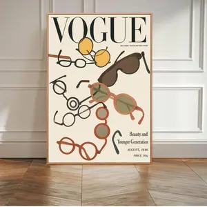 Vintage Vogue Magazine Cover Print _ Retro Wall Art _ Digital Download PDF Poster POSTER (UNFRAMED)