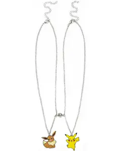 Pokemon Necklace Set Pikachu & Eevee Bestie Friendship Magnetic Bead Set OSFA
