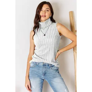 Basic Bae Full Size Ribbed Turtleneck Tank