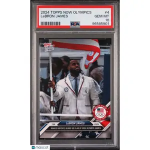 2024 Topps Now Olympic Games #4 Lebron James USA PSA 10 GEM MINT MVP