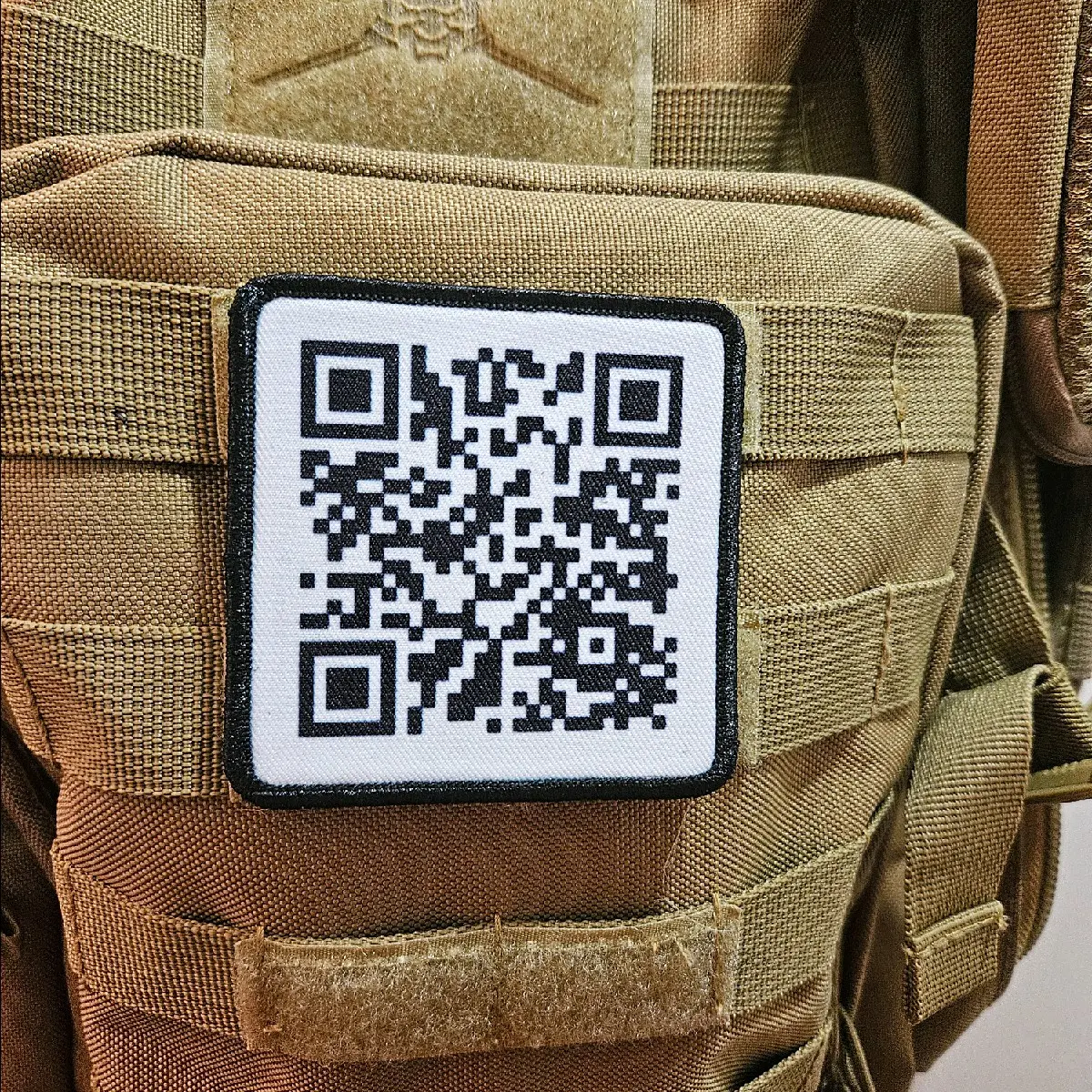 Rick roll meme QR code 3"x3" morale patch with hook and loop backing Rick roll meme QR code 3"x3" morale patch with hook and loop backing