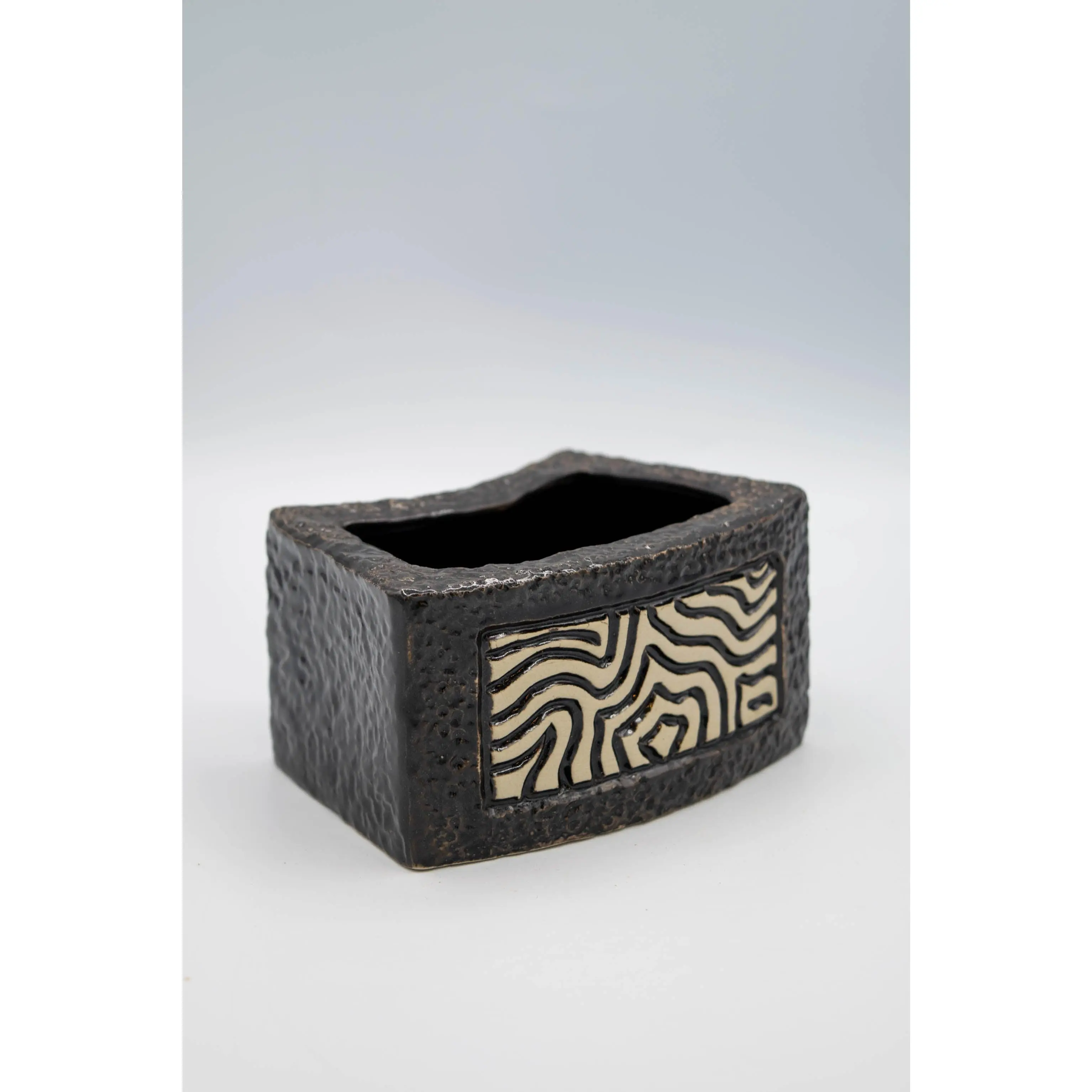 Ceramic Rectangle Mosaic Ripple Planter