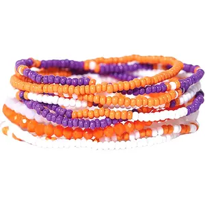 Day Bracelet Stacks, Beaded Bracelets for Football Gameday Outfits,   for College Students, Teachers, Football Moms, Set of 10