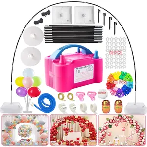 Balloon Arch Kit and Balloon Pump, 9Ft Tall & 10Ft Wide Balloon Arch Stand with Base, Electric Pump, Balloons and Accessories for Wedding Birthday Decoration