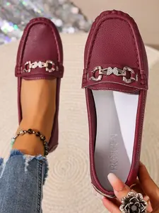 Women's Square Toe Loafers Comfortable PU Leather Work Shoes, Cute Slip-On Ballet Flats, Fashion Casual Office Shoes, Fashionable Flats, Casual Trendy Flat