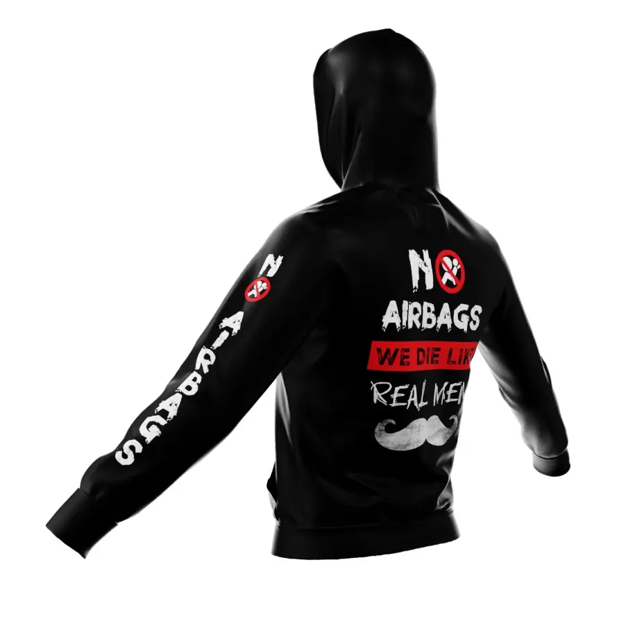 NO AIRBAGS WE ARE REAL MENS - Masculinity Hoodie for Bikers