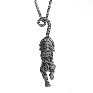 HN006:Hip-Hop Style Necklace, White Tiger Pendant Necklace for Women and Men hip hop