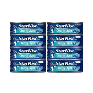 Chunk Light Tuna in Water Ready to Eat Canned Tuna Fish for Salads Sandwiches Snacks and Meals 5oz Cans Pack of 8