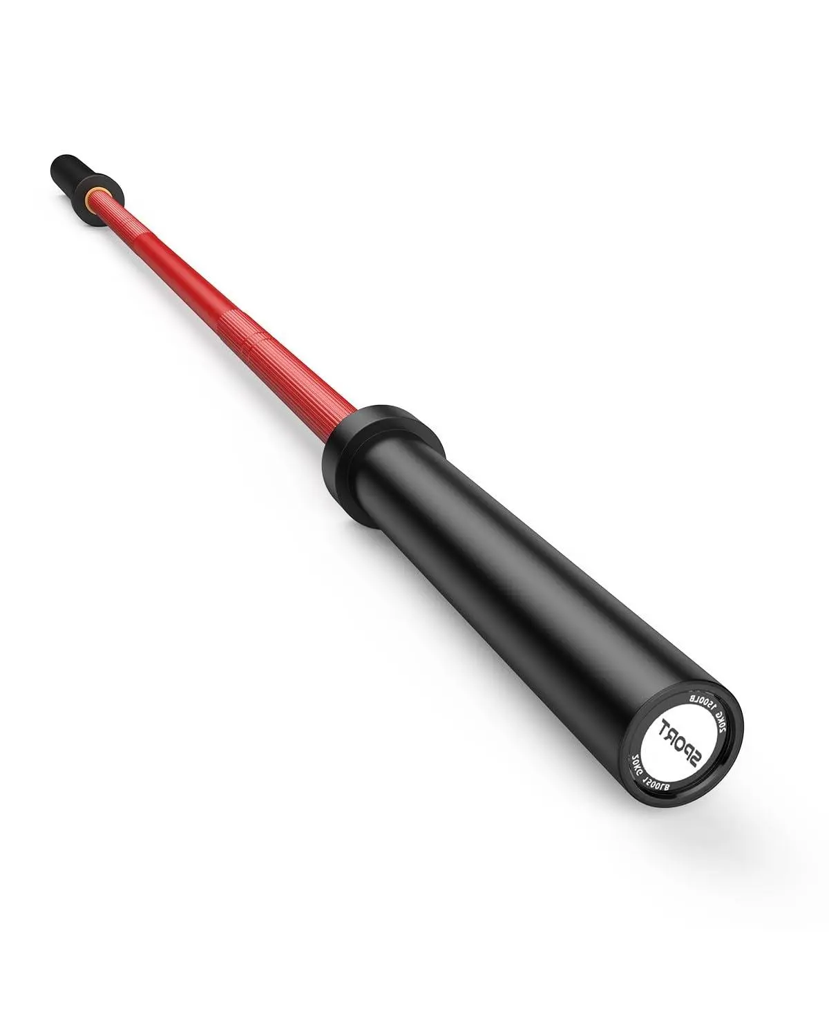 Gaomon 7 ft Alloy Steel Powerlifting Barbell Bar, 44 lbs Home Gym Equipment, 1500lb High Load Capacity, Brass Bushings, 2" Plate Compatibility, Medium Depth Knurled Grip, Red Black, Strength Training, Comfortable Yet Firm Hold