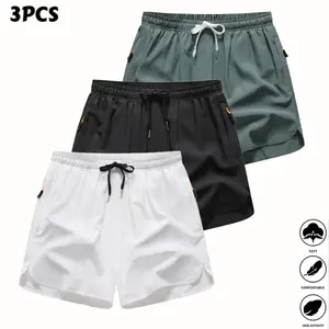 3-Pack Women’s Summer Quick Dry 3-Inch Athletic Shorts, Breathable Sports Shorts with Adjustable Drawstring Waist & Anti-Theft Pocket for Workout & Casual