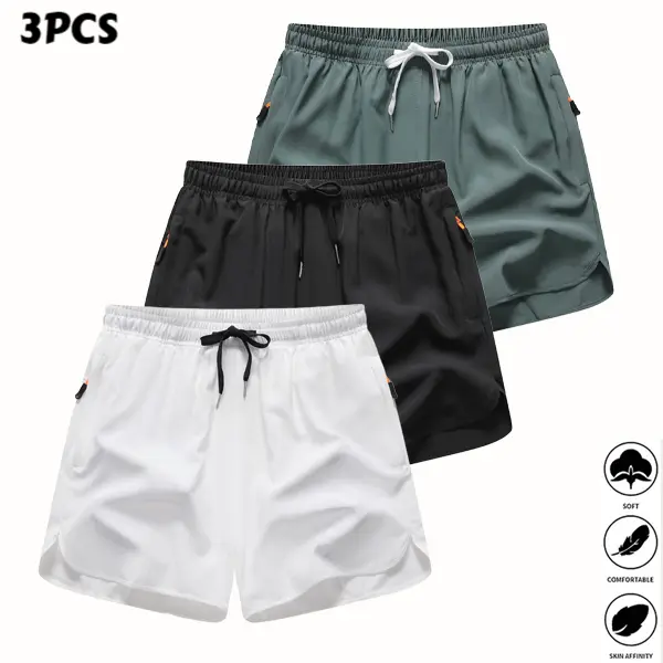 Women's 3-Pack 3-Inch Quick Dry Active Gym Micro Shorts, Breathable Biking Bottoms with Adjustable Drawstring Waist & Anti-Theft Pocket for Workout, Casual