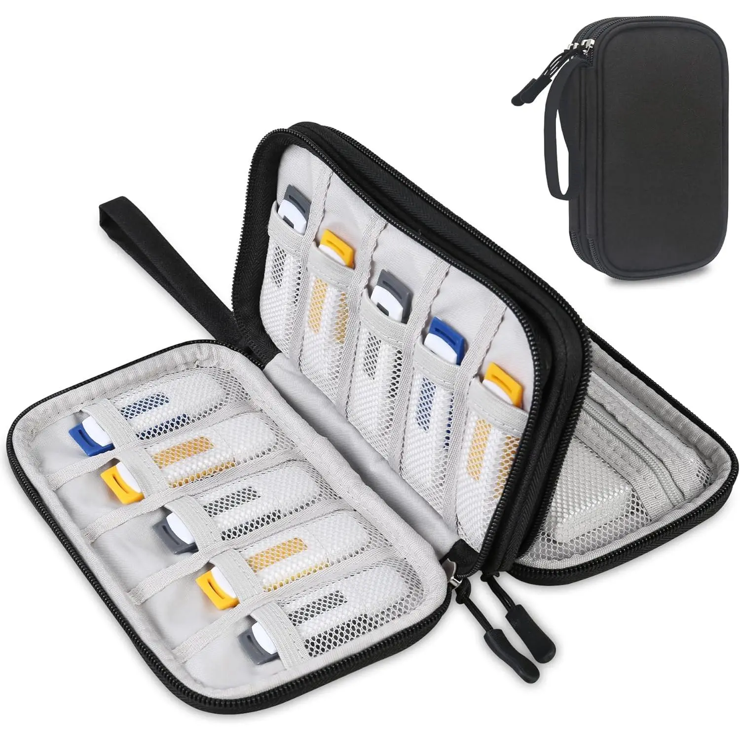 USB Flash Drive Case Thumb Drive Holder Case Organizer Portable  Accessories Storage Bag for /SamData/ USB Flash Drives Jump Drive Memory Stick, SD Card, , Black