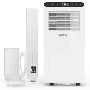 GAOMON 8000 BTUs Portable Air Conditioner,Up to 350 Sq.Ft. Remote Control 48dB Portable AC Unit, Dehumidifier, Fan, Sleep, 24H Timer&Installation Kit, DOE Certified, Ceer 6.2, White+Black Panel