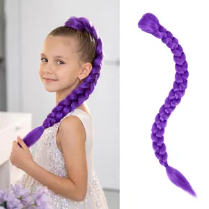 26 Inch Long  Braid Ponytail Extensions Pre-Stretched Synthetic  Clip in Hair Extensions for Braids Easy Hairstyle for Costumes &  (26 Inch)