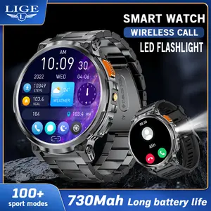 Men's smartwatch with a 1.8-inch screen,730 mAh battery, fitness tracker with flashlight/Make/receive calls /120 exercise mode/sleep monitoring/heart rate monitoring,iOS and Android waterproof sports watch Device Wearable