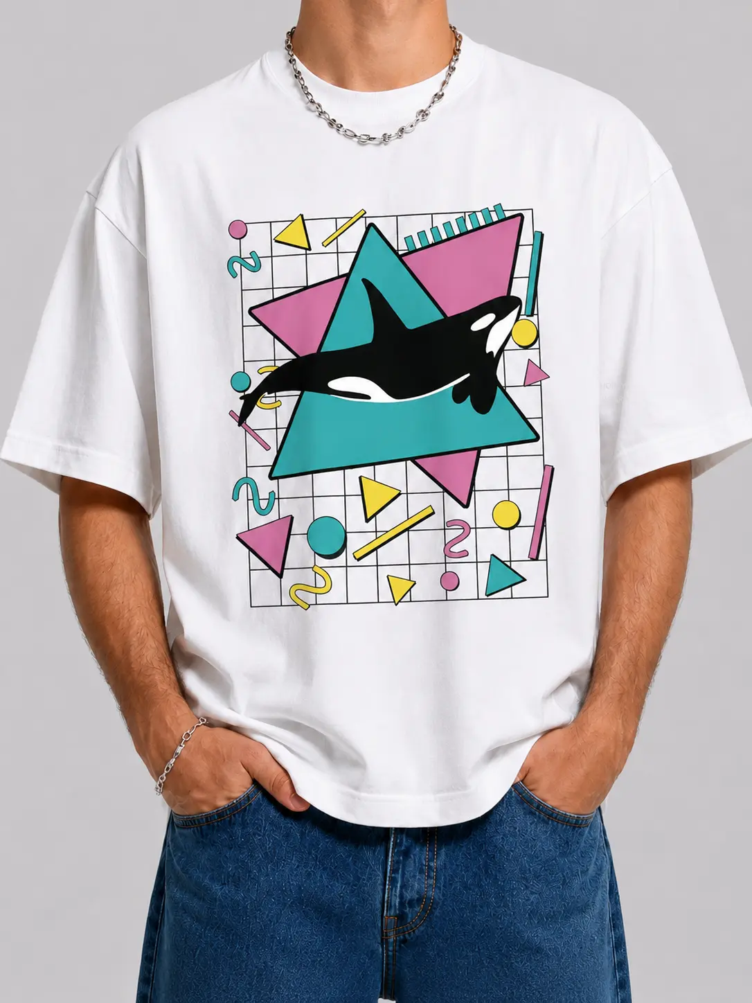 Orca Killer Whale Vintage 90s Retro 1990s Aesthetic Vibes T-Shirt