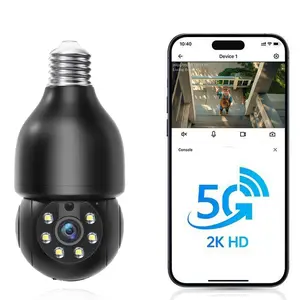 Wireless 360° PTZ Light Bulb Security Camera with 2K Color Night Vision, AI Human Detection, Alexa Compatibility