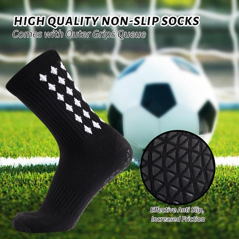 Outdoor sports set includes mid-calf football socks, thickened towel-backed sports socks, and adult glue-applied anti-slip football training socks