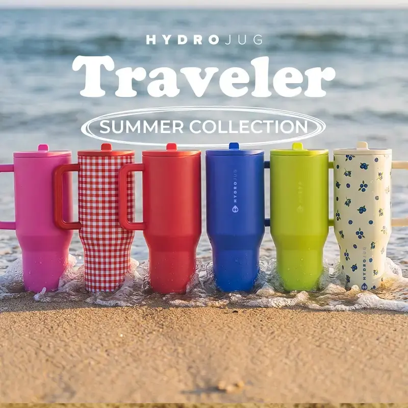 HydroJug Traveler | Leak-Proof Insulated Tumbler with Flip Straw & Cup Holder Fit Flasks Lid Drinkware