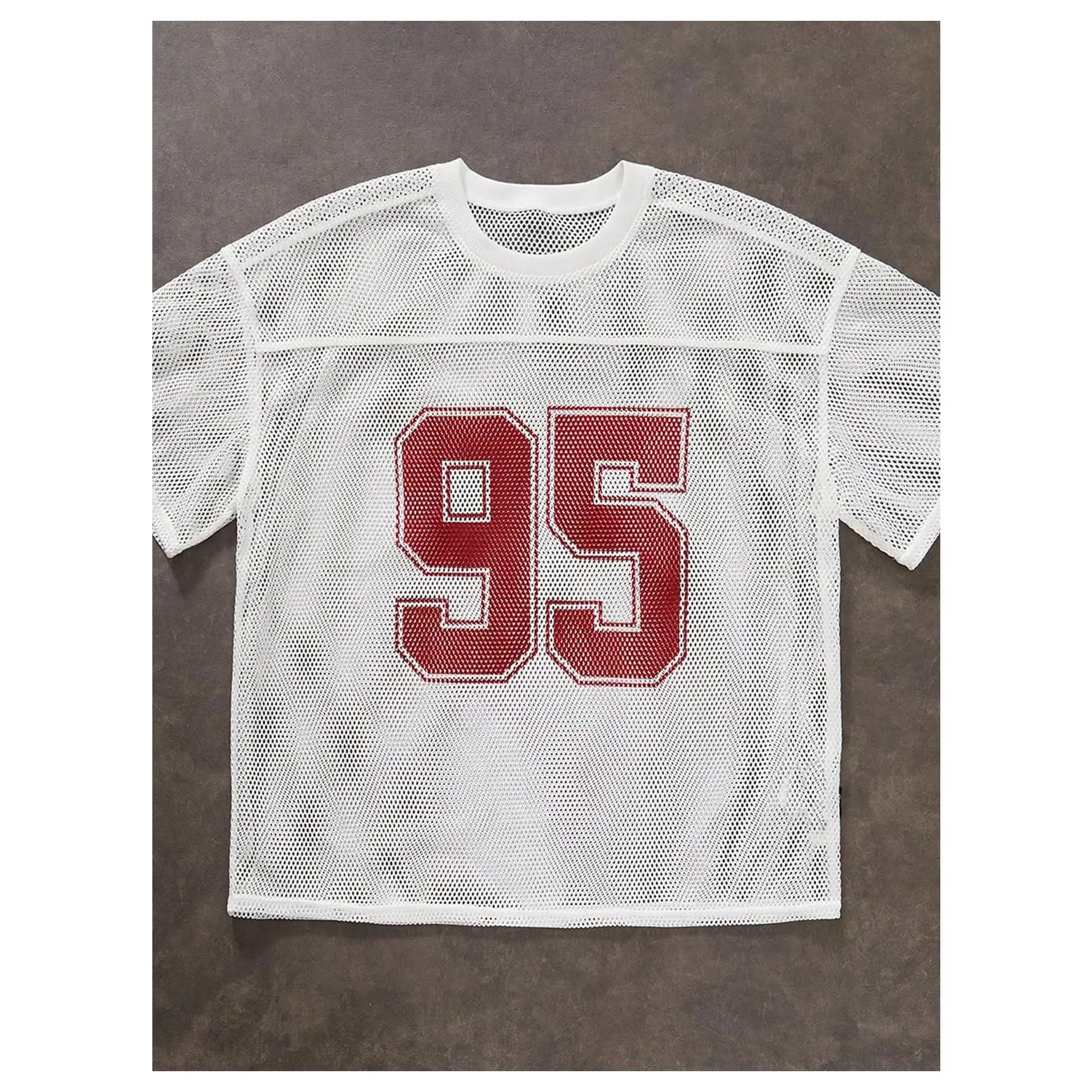 Men's Number Print Mesh Jersey - Short-Sleeve Football-Style Athletic Top, Breathable Sports Clothing for Casual Streetwear, Multi-Size Soccer Shirt