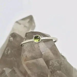 Jen's Jewels Peridot and Sterling Silver Stacker Ring, Peridot Ring, Stacking ring