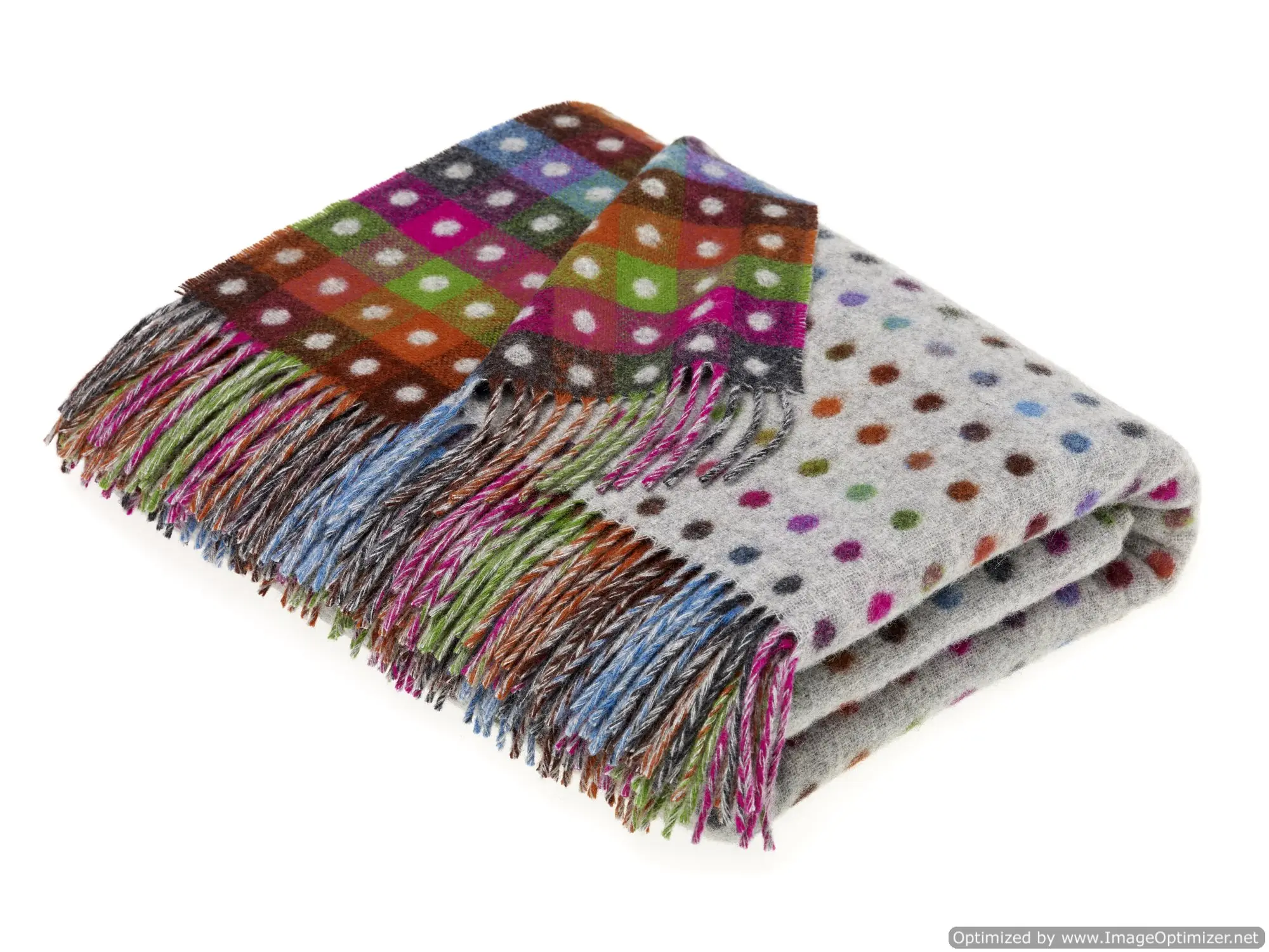 Merino Lambswool Multispot Throw in Beige Color