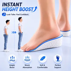 Height Increase Insoles for Shoes Flat Feet Arch Support Insoles Sneakers Heel Lift 1.5cm-3.5cm(0.59in-1.38in) Half Shoe Pads