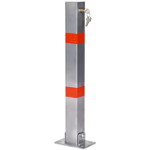 Hdmw Parking bollard,pole barrier with lock ,car parking protection posts,home garage street decor ,parking barrier Square gray