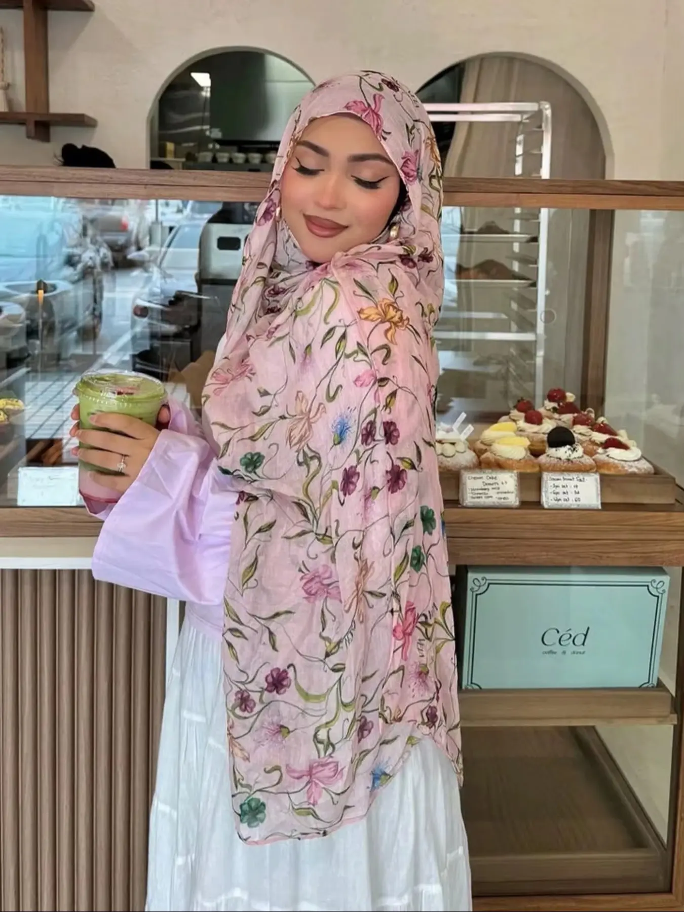 Women's Fashion Watercolor Print Scarf 80 x 180 cm, Polyester Muslim Hijab, Elegant Turban Hijab, Stylish Headscarf for Women, Perfect for Daily Wear and Gifts