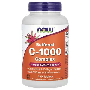 NOW Foods Buffered C-1000 Complex, 180 Tablets NOW Foods Buffered C-1000 Complex, 180 Tablets
