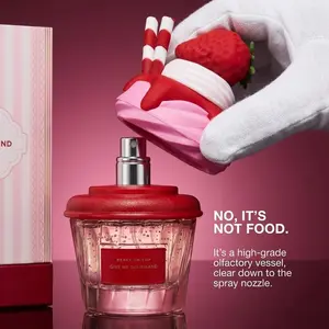 Berry On Top Give Me Gourmand Eau de Parfum 75ml 2.5oz Ultra Sweet Strawberry Jam Cream Candy Scent Gourmand Vanilla Musk Perfume Novelty Cute Dessert Bottle Fragrance for Women Girls Autumn Winter TikTok Viral Gift Idea