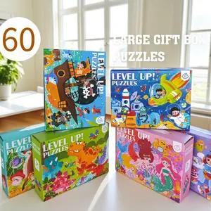 60 Piece Jigsaw Puzzle Gift Box Set, Large Pieces for Kids Ages 3-6, Early Education Toy, Parent-Child Interactive Play, Christmas & Halloween Gifts