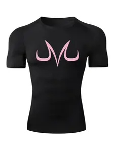 Men's Letter Print Round Neck Sports Tee, Quick Drying Breathable Crew Neck T-shirt for Summer, Casual Sporty Top for Men, Gym Workout Tee