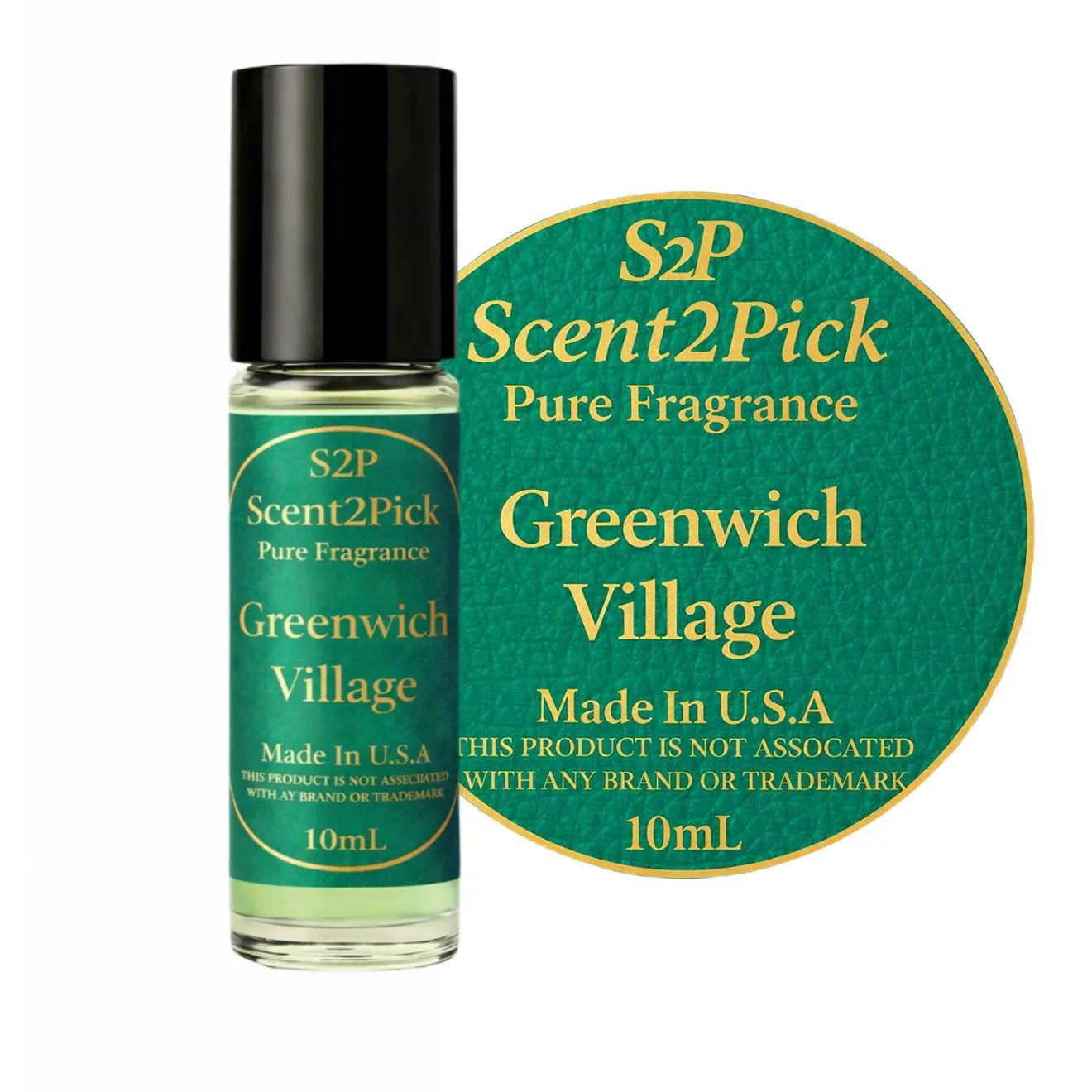 Greenwich Village Inspired Roll-On Oil 10ml - Men's Alcohol-Free Long-Lasting Oil-Based Fragrance, Amber, Vanilla, Musk Jasmine Scented Cologne