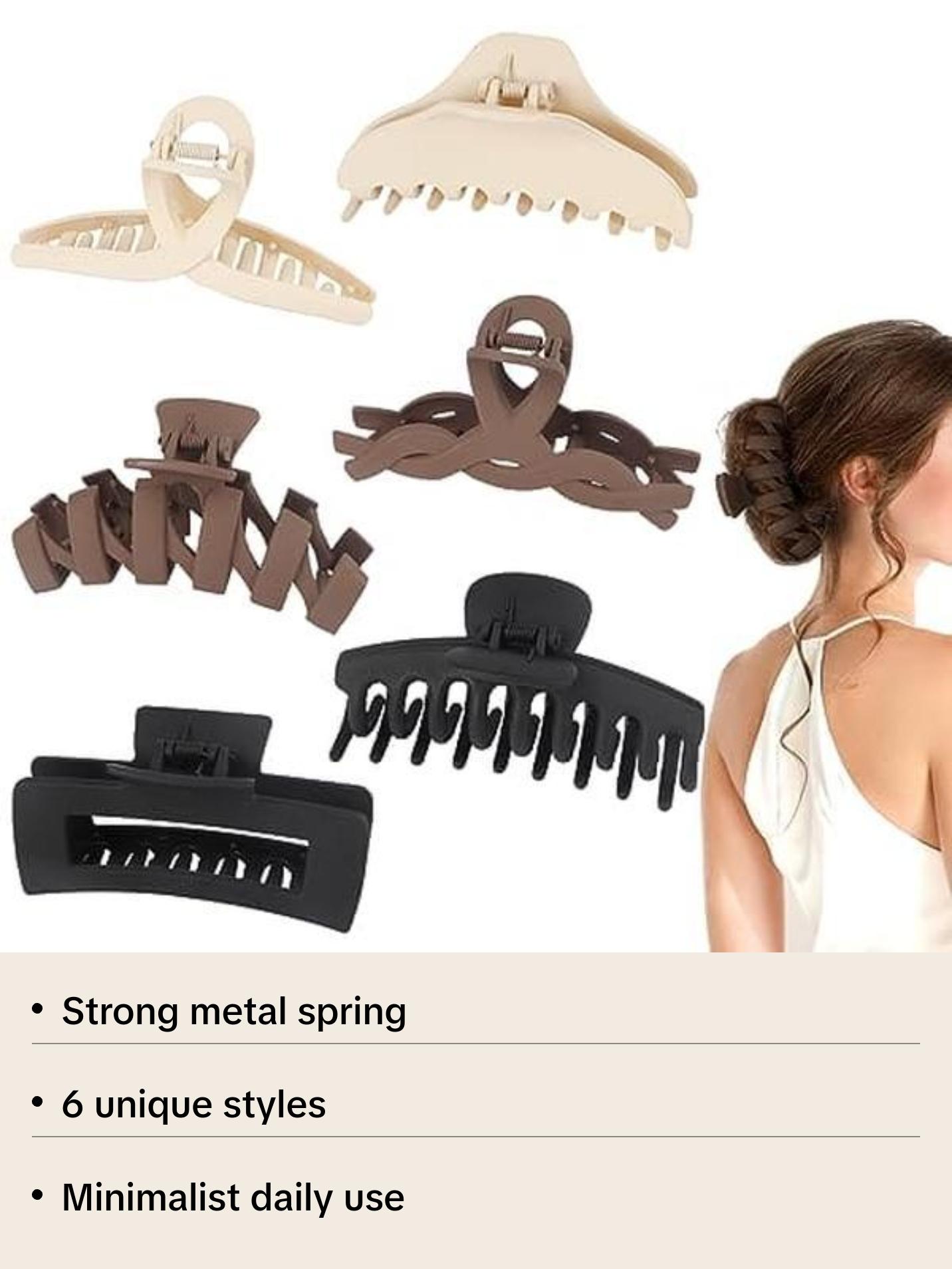 Beauty.H.C Large Hair Claw Clips for Women, Big Matte Claw 