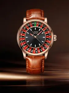 New Men's Fashion Round Russian Roulette Zodiac Theme Interactive Quartz Watch, Waterproof Design, Perfect for Parties and Daily Wear